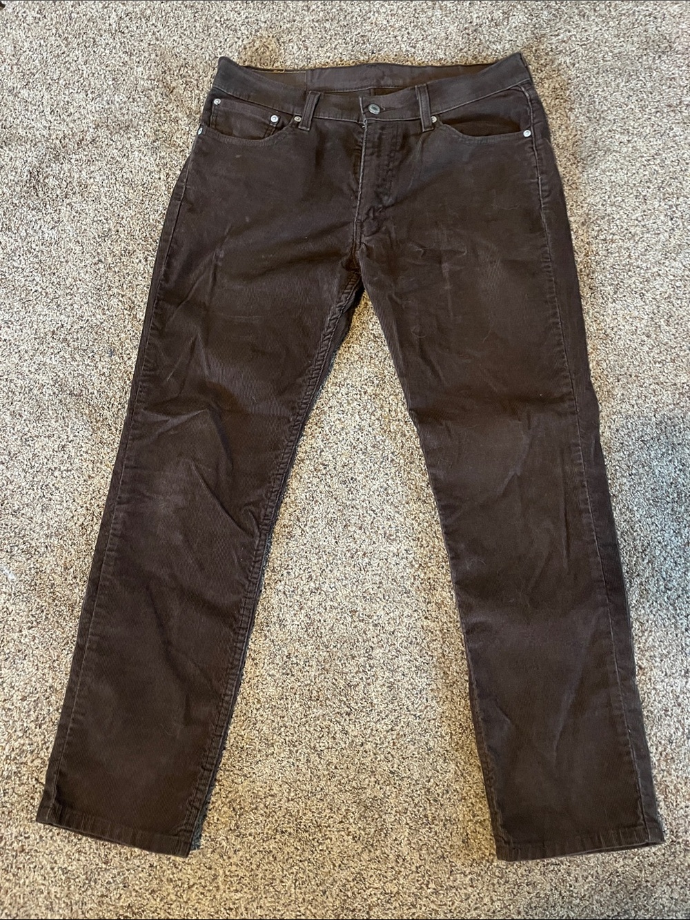 Men's Levi’s Dark Brown Corduroy Straight-Leg Pants